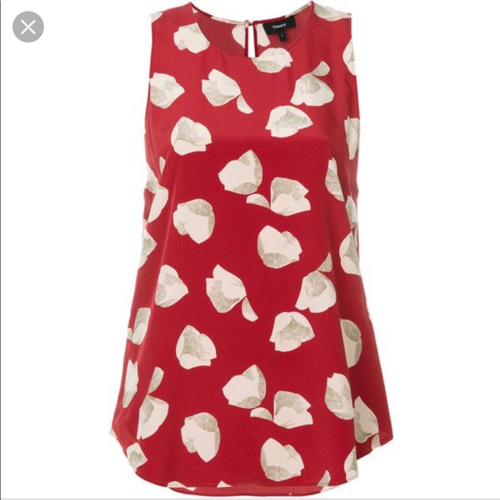 Theory Zabetha Floral Silk Top